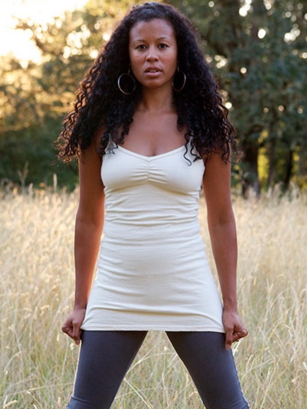 Natural Long Ballet Tank by Sweet Skins Hemp